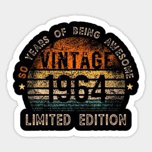 Year Old Vintage 1964 Limited Edition 60th Birthday Sticker